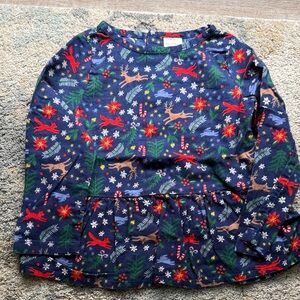 Holiday Reindeer Kids Nightgown - Blue and Red